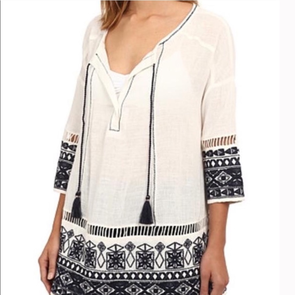 Free People Counting Stars Embroidered Tunic Top